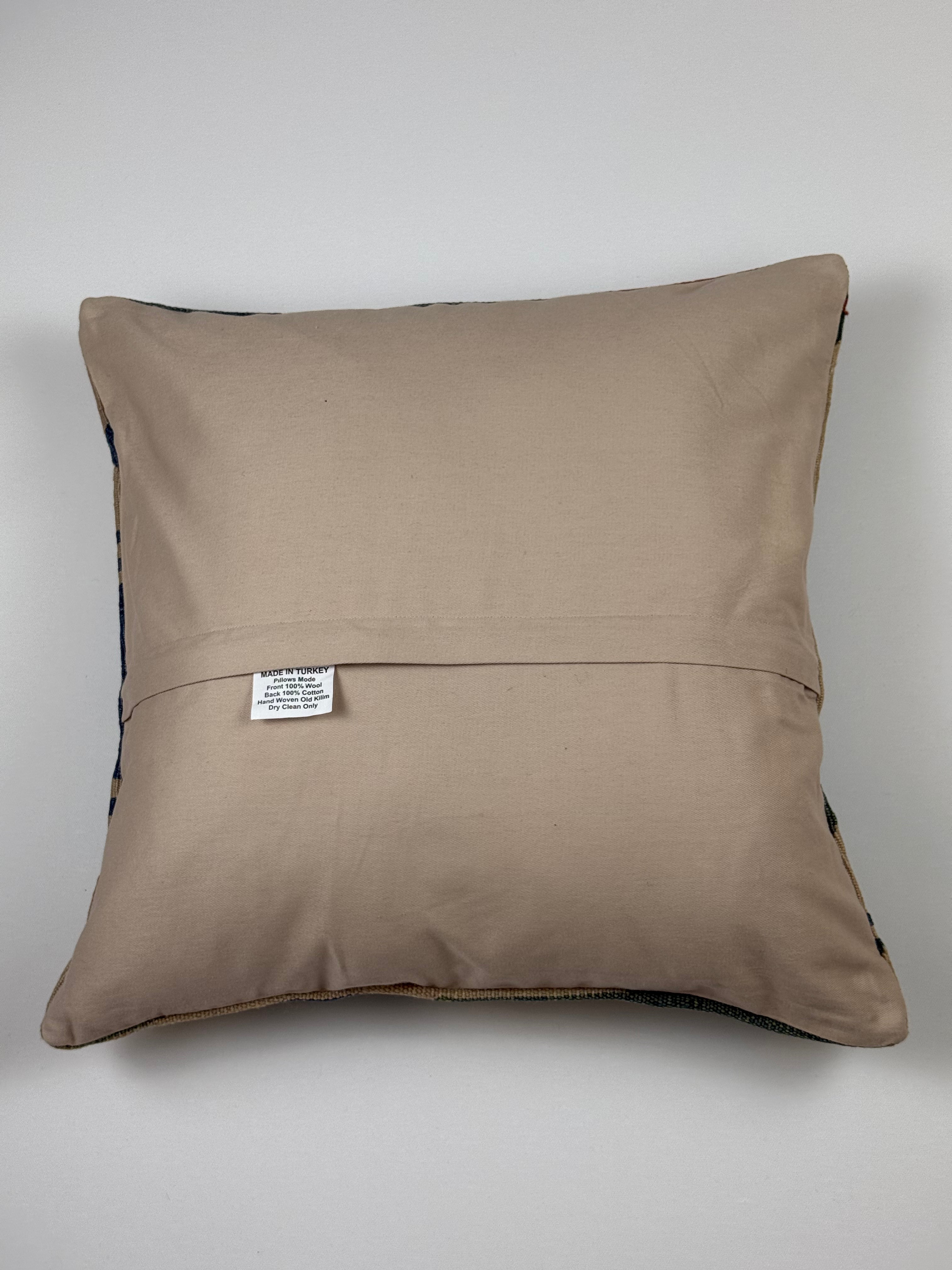 Unikt håndlavet kelim pudebetræk - 50x50 cm