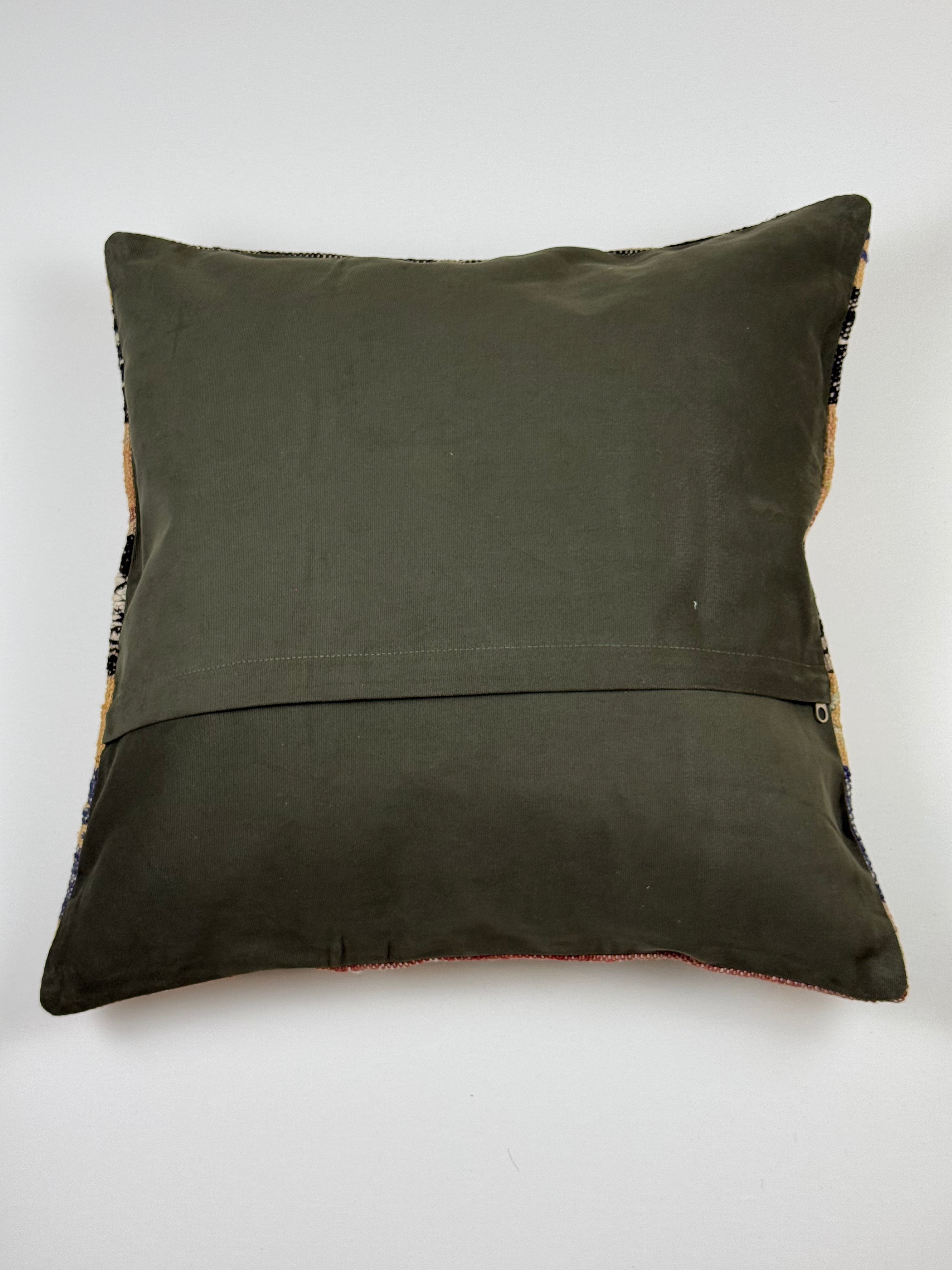 Unikt håndlavet kelim pudebetræk - 50x50 cm