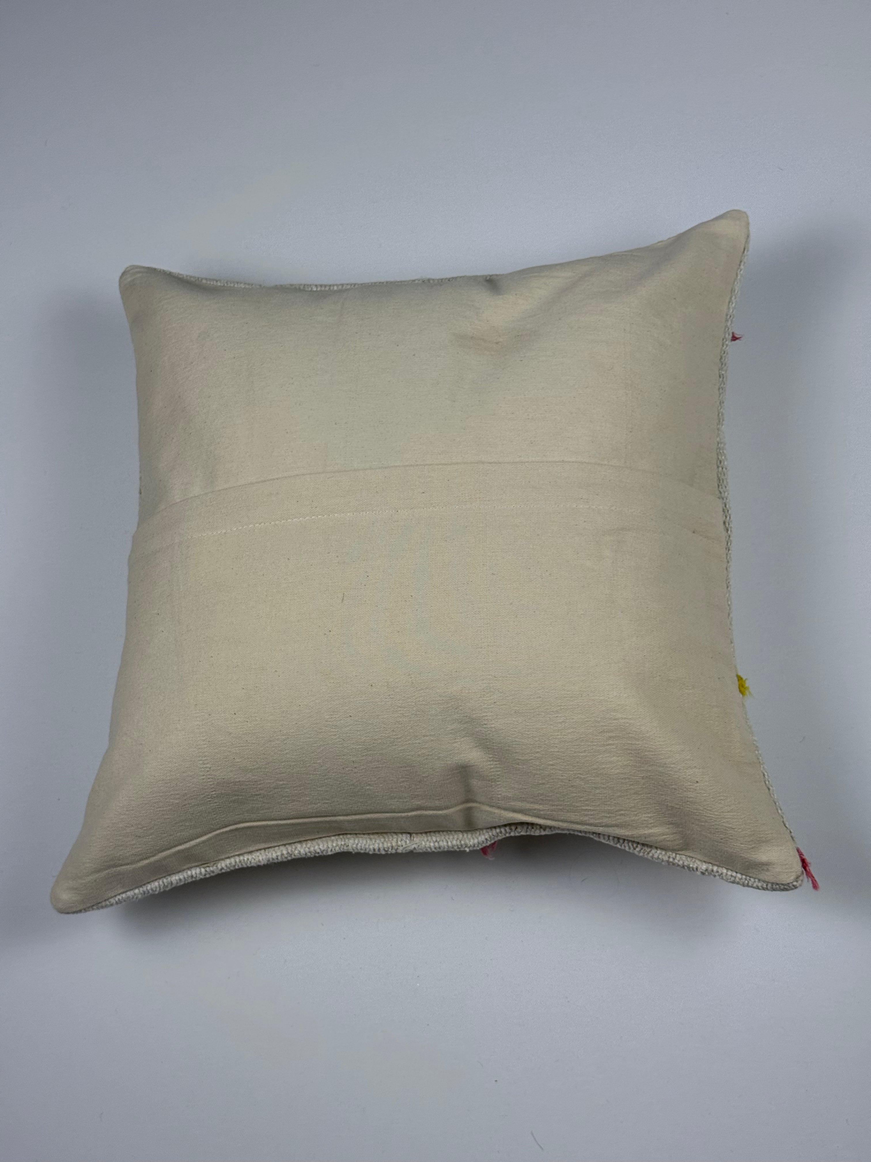 Unikt håndlavet kelim pudebetræk - 50x50 cm