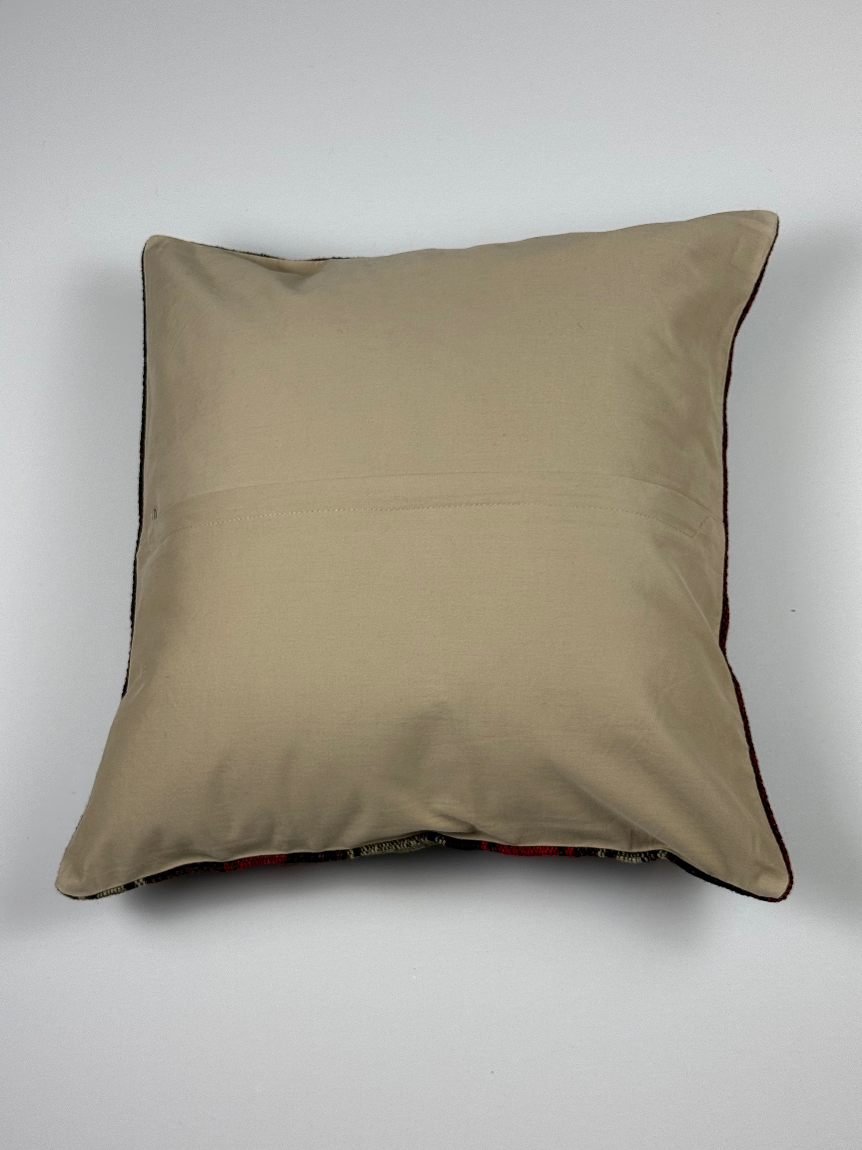 Unikt håndlavet kelim pudebetræk - 50x50 cm
