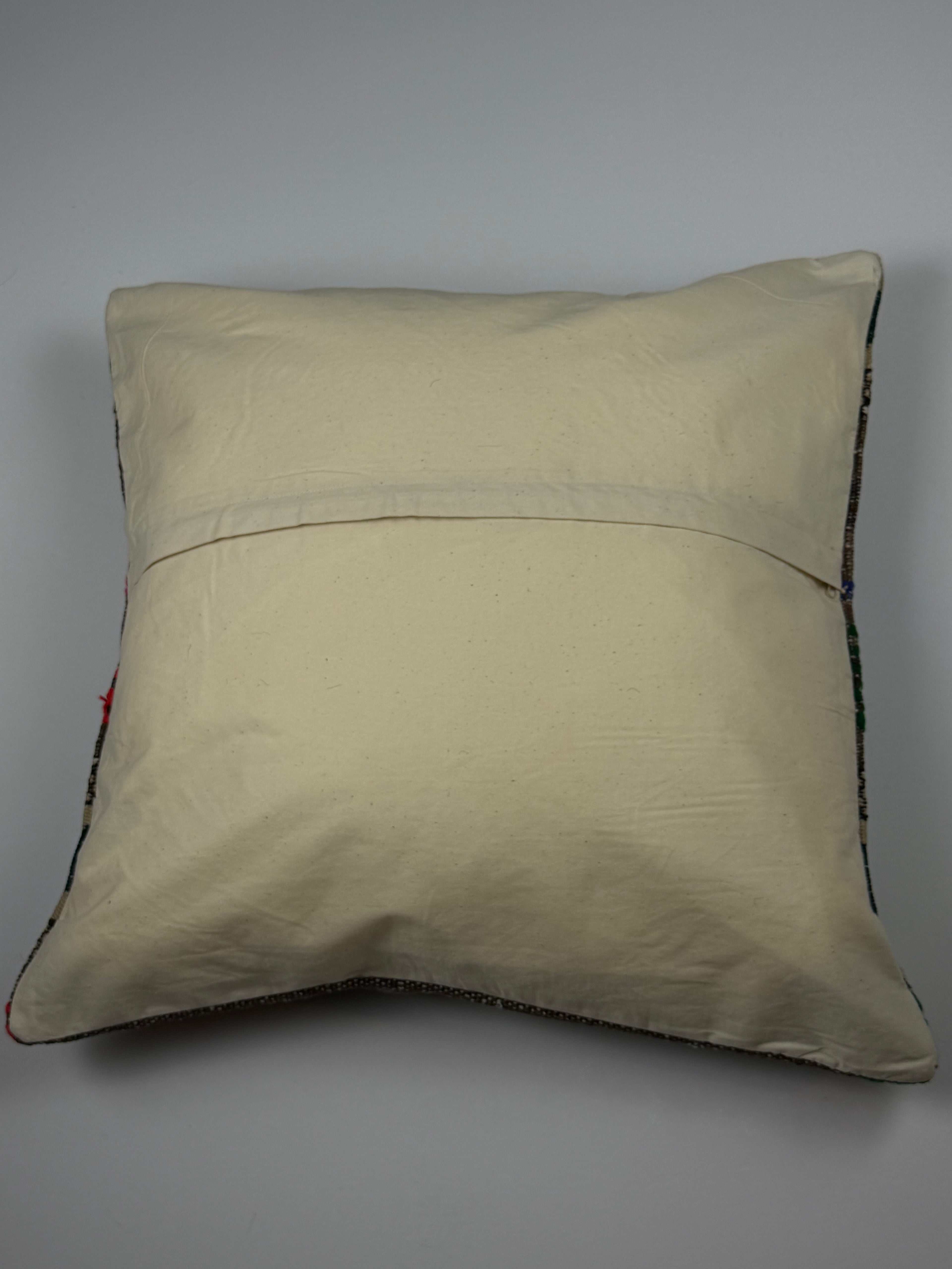 Unikt håndlavet kelim pudebetræk - 60x60 cm