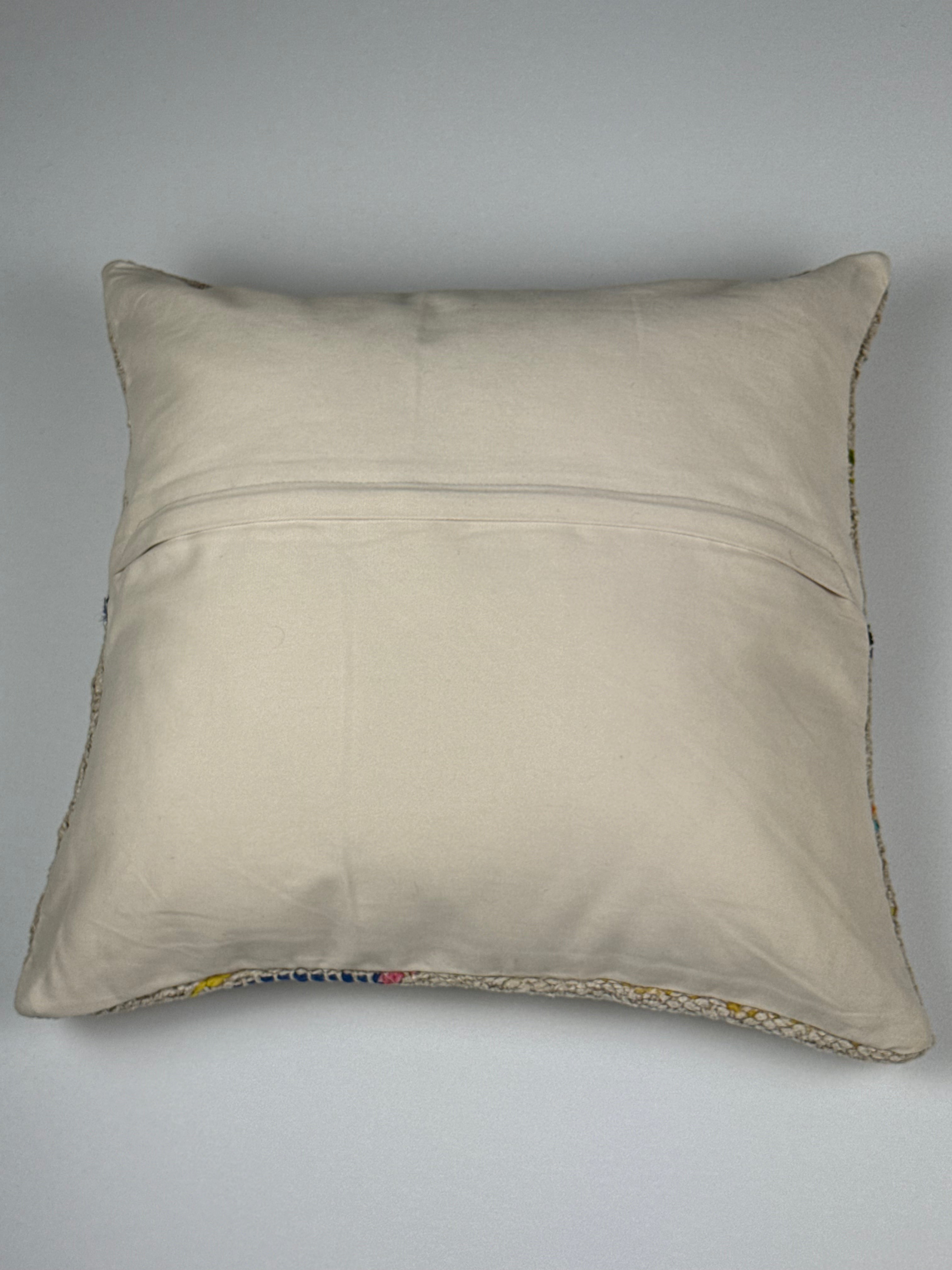 Unikt håndlavet kelim pudebetræk - 45x45 cm