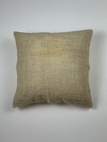 Kelim pudebetræk 40x40 i beige, håndsyet af vintage kelimtæppe
